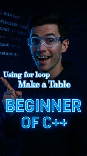 How to make a Table using for loop in c++. | hello world #shortvideo