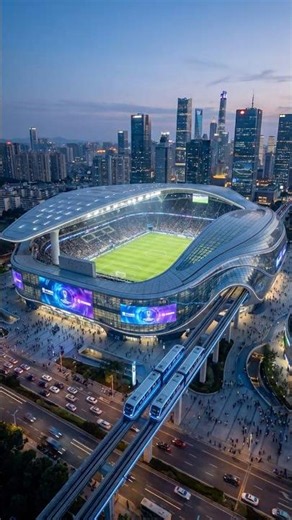 Building Future: Epic Futuristic Football Stadium Timelapse! 🏟️🚀