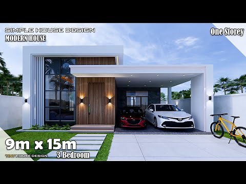 House Design | Simple House | 9m x 15m One storey | 3 Bedroom