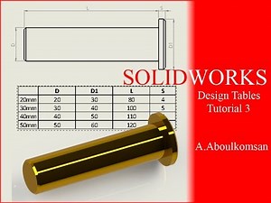 SolidWorks - Design table - Tutorial 3 - Insert into drawing