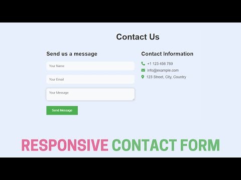 Responsive Contact Us Page In HTML and CSS | Contact Form Design