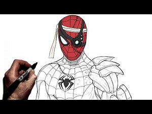 How To Draw Cyborg Spider-Man | Step By Step | Marvel
