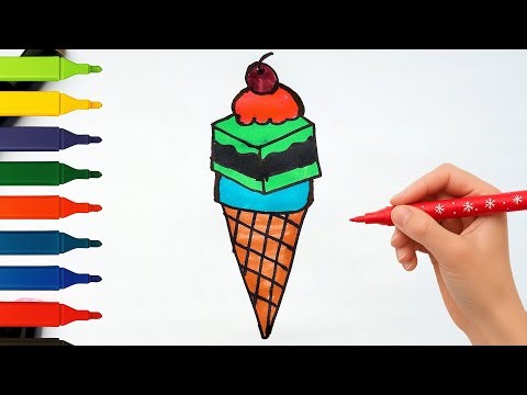 🎨 How to Draw a Cool Ice Cream Cone Step by Step for Kids