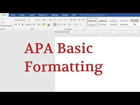 APA in Microsoft Word - Setting Up the Basic Format (Step 1)