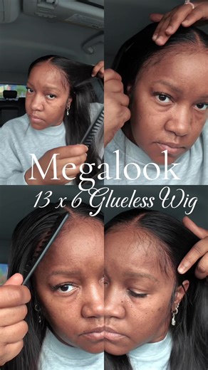 The natural black glueless wig from #megalook eats down just as good as the chocolate one. ✅13x6 Glueless Transparent Lace Frontal Wigs N ✅Natural Color Pre-everything Glueless Wig ✅180% Density Pre-plucked ✅Natural Hairline Beginner Friendly #gluelesswig #megalookwig #honestwigreview #wigsforcancerpatients