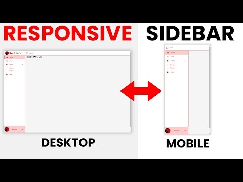 Responsive Sidebar for Web App | Desktop & Mobile
