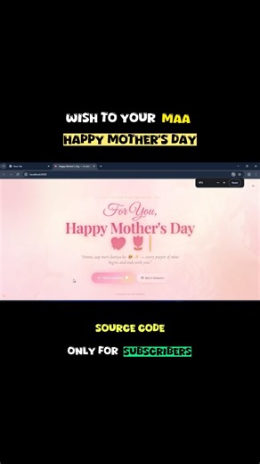 Create a Beautiful Mother’s Day Animation Website Using HTML, CSS & JavaScript