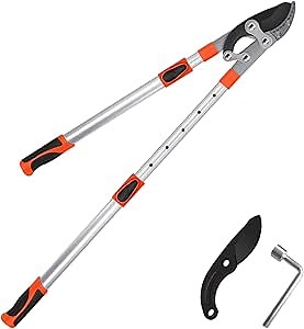 Loppers and Pruners Heavy Duty, Extendable Anvil Lopper with Compound Action, 27-41'' Telescopic Tree Trimmer, Branch Cutter with 2 inch Cutting Capacity, Garden Loppers Pruning, Bypass Loppers