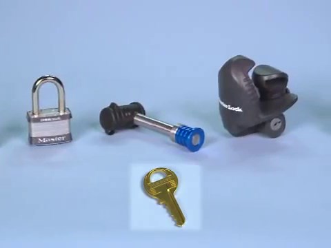 Master Lock Trailer Hitch Lock, Fits 1-7/8 in., 2 in., and Most 2-5/16 in. Trailer Couplers, Weather Resistant Automotive Hitch Lock with Keys, 377KA