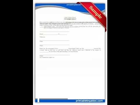 Free Printable "Quit Claim Deed" Forms