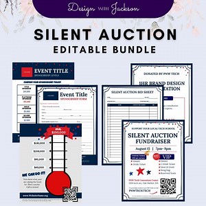 Silent Auction Template Bundle: Editable Canva Fundraiser Kit (instant Download) - Etsy