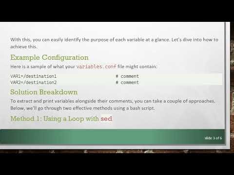 How to Print Variables and Comments Separately in Bash Scripts