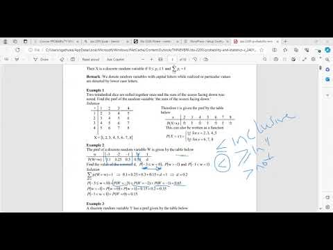 Probability mass function - discrete random variable with examples