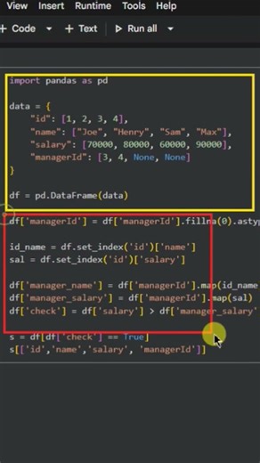 🚀 Find employees whose salary is greater than their manager using Python 🐍💼 #python #hackerrank