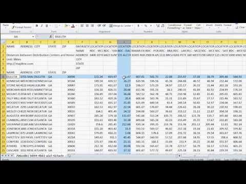 How to Calculate Distances Between Multiple Locations or Spreadsheet Data Sets