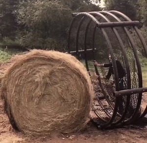 7.4K views · 92 reactions | Hay Chix Large Bale 6’ Net + a Century Livestock Feeder! 1. Attach your net to the base of the feeder 2. Remove the plastic net wrap or twine on your bale 3. Flip the feeder over the bale | Hay Chix | Facebook
