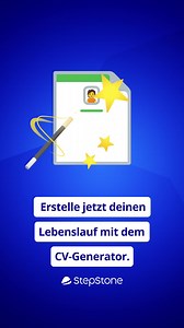 5M views · 188 reactions | Jobsuche heißt nicht immer gleich Arbeit. Mit dem Lebenslauf-Generator erstellst du deinen CV einfach und schnell.  | Stepstone.de | Facebook
