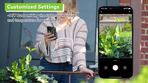 RainPoint Smart Soil Moisture & Air Temperature Tester with Bluetooth App Control, 20-Plant Library, Auto-Watering via ITV102b Timer & TWG009 Hub
