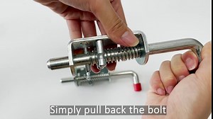 NATGAI Metal Lock Barrel Bolt Spring Loaded Locking Latch 6.5" Long w/Grip Heavy Duty for Gate Shed Door Tailgate Trailer Garage (8 Pack)