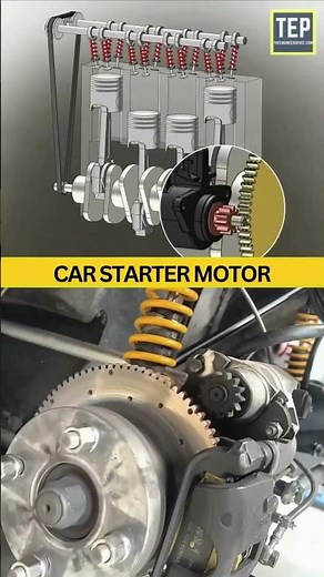 Car Starter Motor Working Animation ✅ #3d #automobile #mechanic #engineering