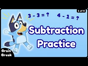 Subtraction Brain Break for Kids! Fun Math Movement Game 🏃‍♂️(Part 1 of 6)