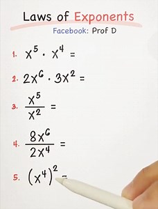 81K views · 1.3K reactions | Mastering the Laws of Exponents: Simplifying Exponential Expressions! | Prof D | Facebook