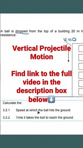 Vertical Projectile Motion Exam Qiestion | Grade 12 Physical Sciences Paper 1 (Physics)|