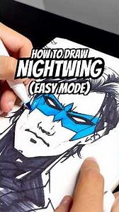 How To Draw Nightwing! (easy mode) - #drawing #art #dc #nightwing #fyp