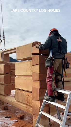 Dovetail Chinked Style Handcrafted Log Home using Douglas Fir Logs #loghome #logcabin #woodworking #dovetail #handcrafted #wood #timber #chalet #woodworker #loghouse