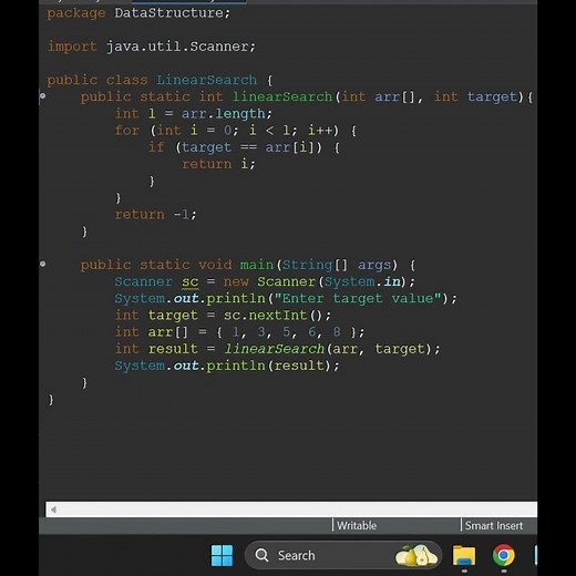 Linear Search Algorithm in Java (Short & Simple)