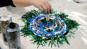 The ultimate string pull acrylic pour with 369 strings at once (just kidding, I didn't count) inspired by Wigglz Art https://youtu.be/dMLPw6DGHAc Materials used*: Arteza metallic acrylic paint (http://arteza.com/?a_aid=Youtube_MixedMediaGirl - USE CODE MixedMediaGirl6 for a discount until 5/2/20) Artist's loft flow acrylics Artist's loft acrylics floetrol water LoliVefe silicone bowls and mats (https://lolivefe.myshopify.com/discount/MMG5) Paint Ratios: 50% floetrol, 30% paint, 20% water DONATE 