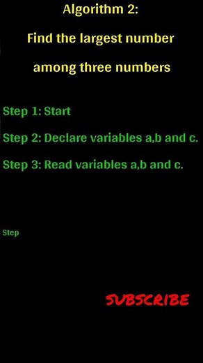 Algorithm 2: Find the largest number among three numbers