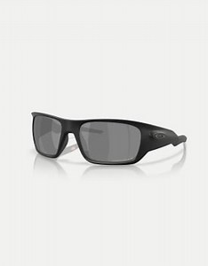 Oakley Masseter rectangle polarised sunglasses with black mirrored lens in matte black | ASOS