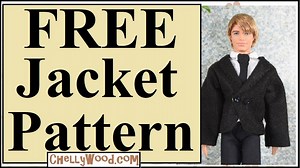Free Ken doll jacket patterns, shirt pattern, and pants patterns, to make a full suit! - Free Doll Clothes Patterns