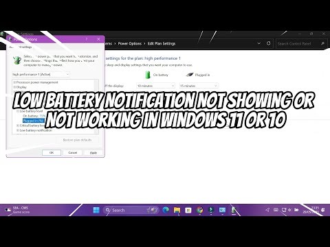 Low Battery Notification Not Showing or Not Working in Windows 11 or 10