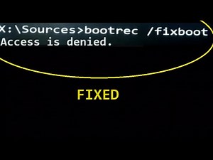 how to fix bootrec fixboot, Access is Denied error