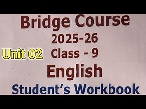 Bridge Course Class 9th English Unit 2 । Bridge course english । Bridge course