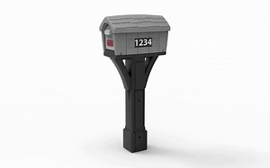 Simplay3 Classic Plastic Residential Mailbox & Post Mount Combo Kit with 2 Access Doors - Black