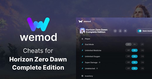 Get 12 cheats for Horizon Zero Dawn Complete Edition with WeMod, the Ultimate PC Game Modding App