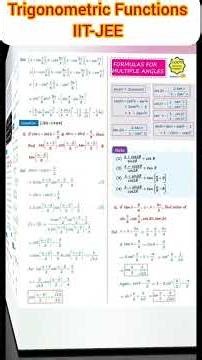 TRIGONOMETRIC FUNCTIONS CLASS 12 CLASS FORMULAS