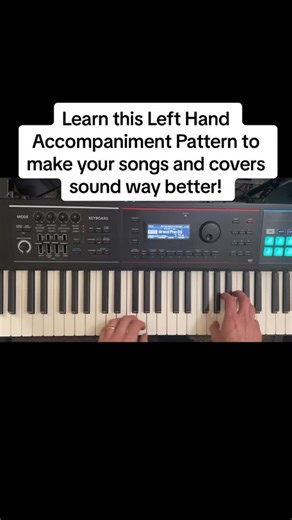 Sound like a pro on piano by spicing up your chords using accompaniment patterns in your left hand! This tutorial will teach you one of my favorite left hand accompaniment patterns and give more life and excitement to any song you play by adding more rhythm and range to your playing. Beginners can learn this pattern but requires lots of practice and patience. This works great for Gospel, praise, and church music and keyboardists! #pianolesson #pianotutorial #musictheory #pianolessons #beginnerpi
