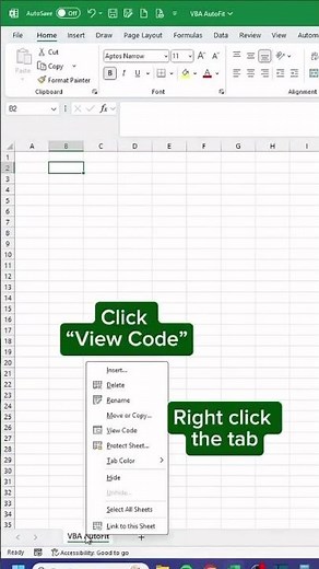 🚀 VBA AutoFit Columns in Excel | Quick Macro to Resize Columns Instantly Excel #excelvba #exceltips