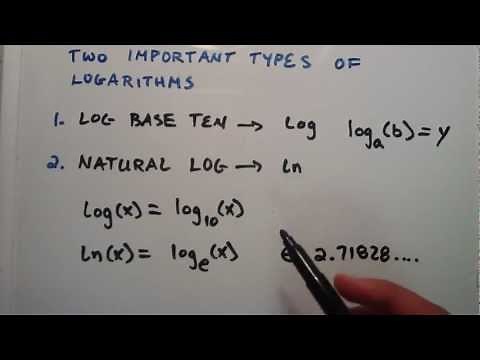 What are the Two Important Types of Logarithms ( Log Base e and Log Base 10 ) : Logarithms, Lesson 3