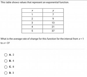 This table shows values that represent an exponential function:... | Filo