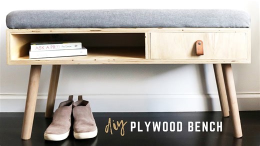 DIY Storage Bench With Upholstered Seat