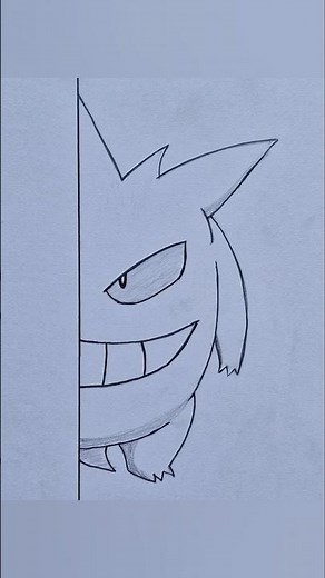 Easy Pokemon drawing | How to draw Gengar step by step easy tutorial