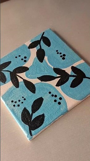 Aesthetic Blue Boho Mini Canvas Art ✨ #shorts #boho #painting #aestheticart