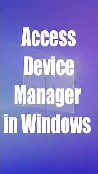 🖥️ Computer Fundamentals: Access Device Manager in Windows. #pc #computer