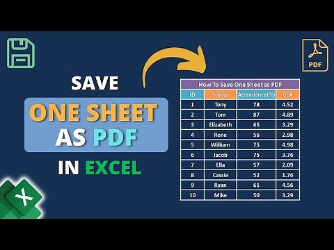 How to Save Sheet as PDF in Excel