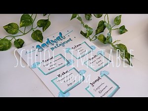 Jadwal Pelajaran dengan Lettering | How To Make School Time Table With Hand Lettering | Blue Theme